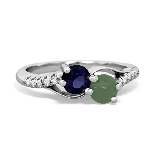 sapphire-jade two stone infinity ring