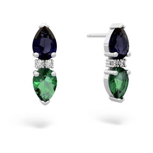 sapphire-lab emerald bowtie earrings