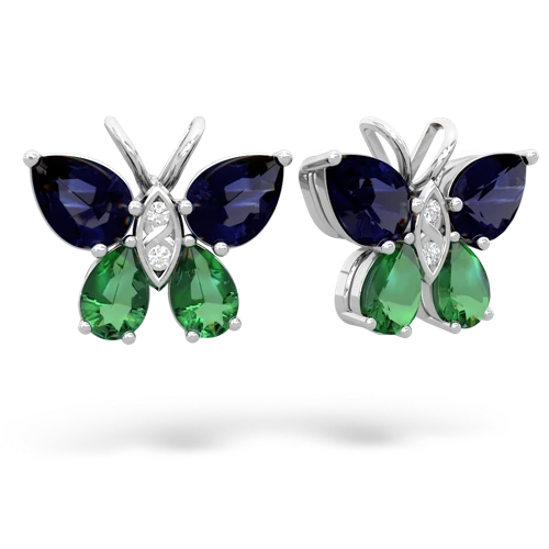 sapphire-lab emerald butterfly earrings