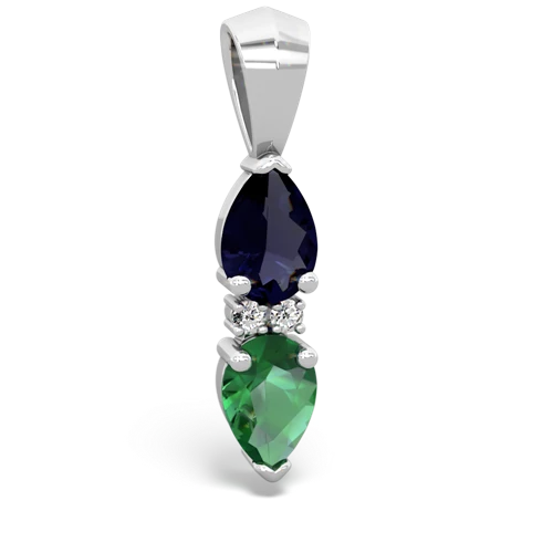 sapphire-lab emerald bowtie pendant
