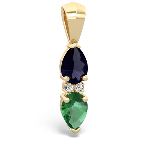 sapphire-lab emerald bowtie pendant