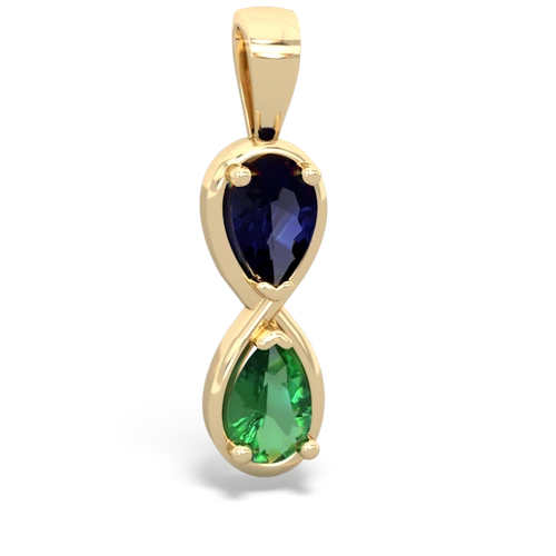 Sapphire Genuine Sapphire with Lab Created Emerald Infinity pendant Pendant