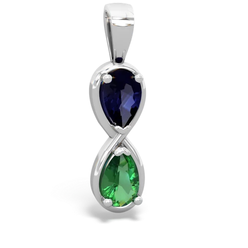 sapphire-lab emerald infinity pendant