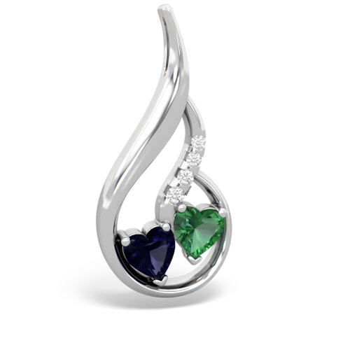 sapphire-lab emerald keepsake swirl pendant