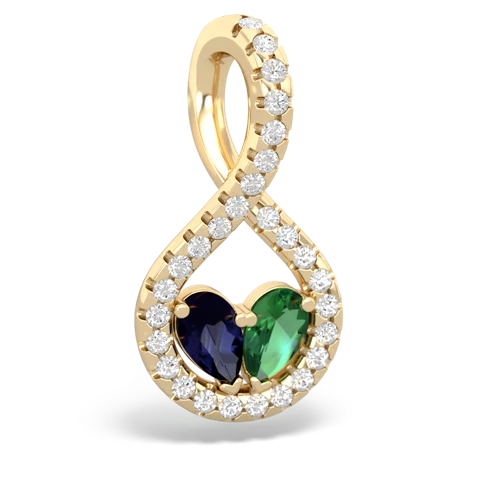 Sapphire Genuine Sapphire with Lab Created Emerald PavÃ© Twist pendant Pendant