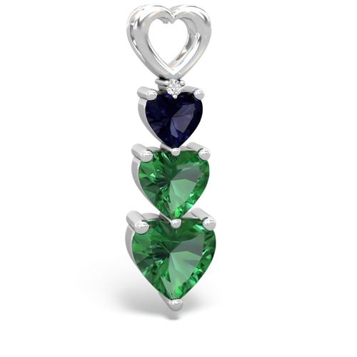 Sapphire Genuine Sapphire with Lab Created Emerald and  Past Present Future pendant Pendant
