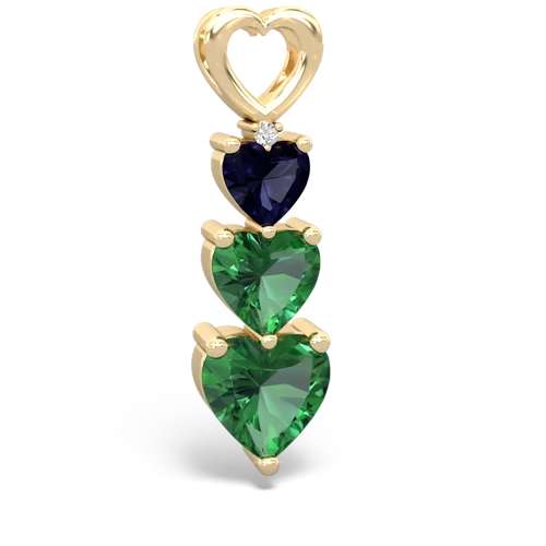 Sapphire Genuine Sapphire with Lab Created Emerald and Genuine Tanzanite Past Present Future pendant Pendant