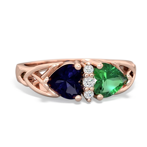 sapphire-lab emerald celtic ring