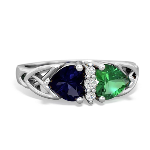 sapphire-lab emerald celtic ring