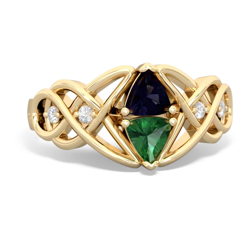 sapphire-lab emerald celtic knot ring