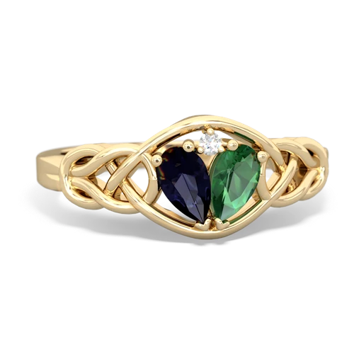 sapphire-lab emerald celtic knot ring