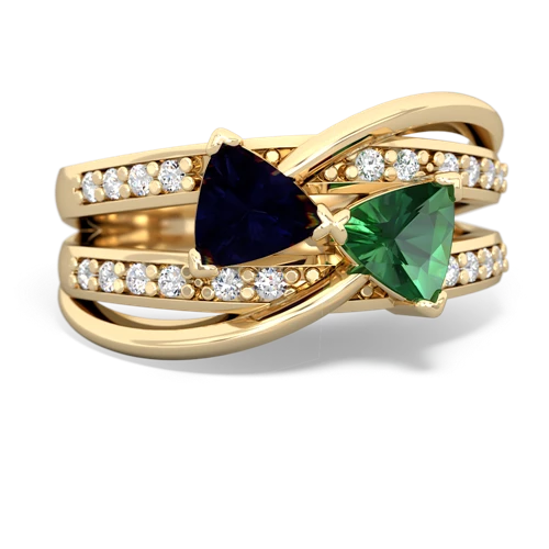 Sapphire Genuine Sapphire with Lab Created Emerald Bowtie ring Ring
