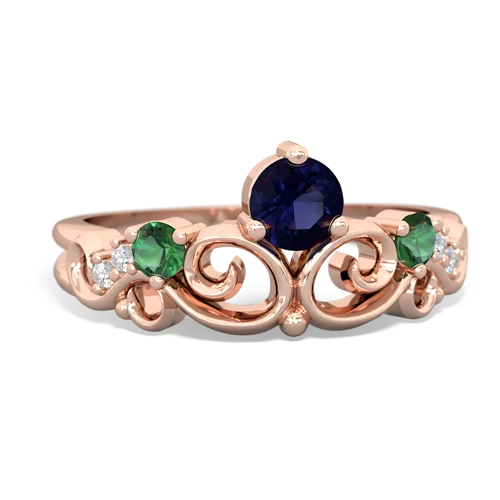 sapphire-lab emerald crown keepsake ring