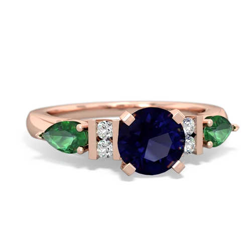 sapphire-lab emerald engagement ring