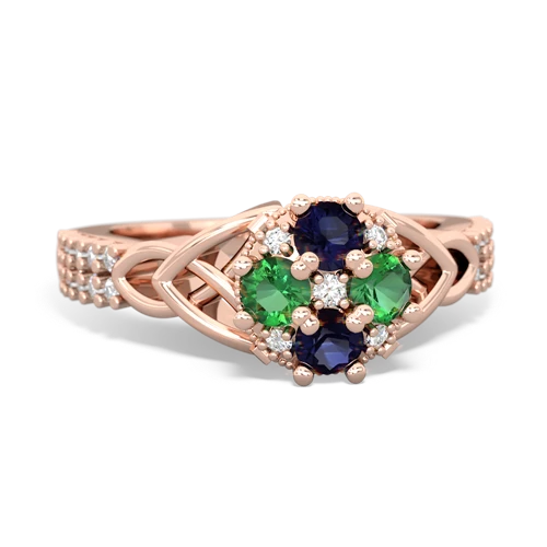 sapphire-lab emerald engagement ring