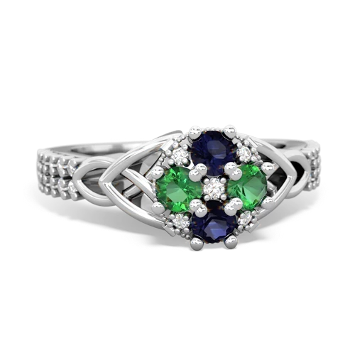 sapphire-lab emerald engagement ring