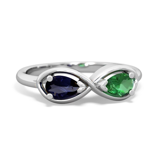 Sapphire Genuine Sapphire with Lab Created Emerald Infinity ring Ring