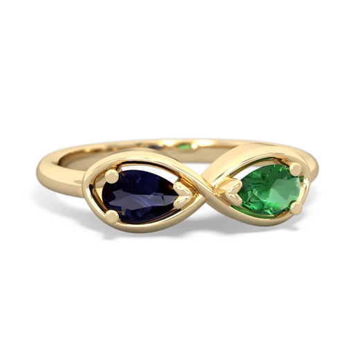 Sapphire Genuine Sapphire with Lab Created Emerald Infinity ring Ring