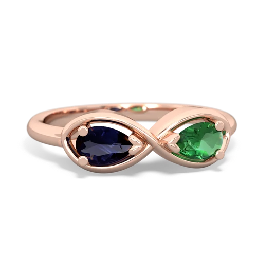 sapphire-lab emerald infinity ring