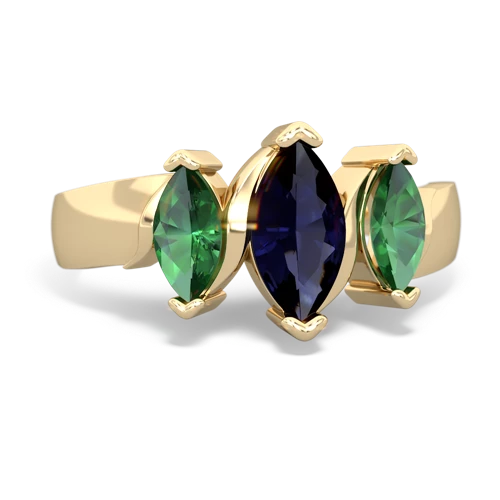 sapphire-lab emerald keepsake ring