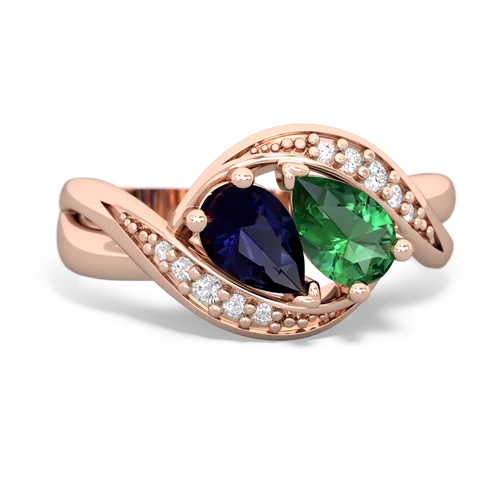 sapphire-lab emerald keepsake curls ring