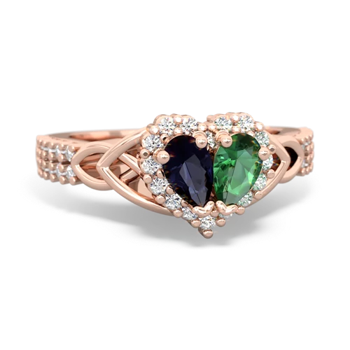 sapphire-lab emerald keepsake engagement ring
