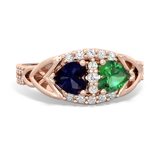 sapphire-lab emerald keepsake engagement ring