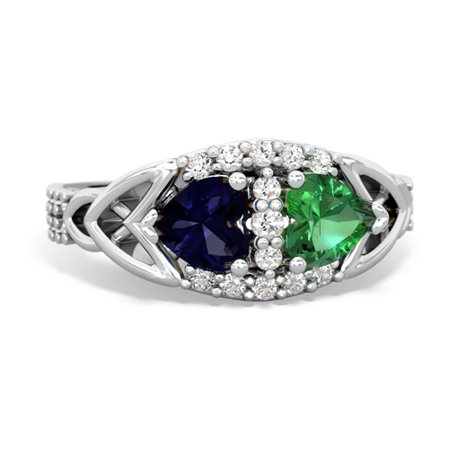 sapphire-lab emerald keepsake engagement ring