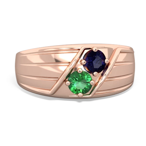 sapphire-lab emerald mens ring