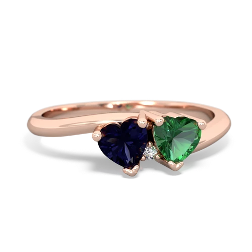 sapphire-lab emerald sweethearts promise ring