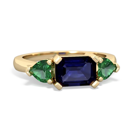 sapphire-lab emerald timeless ring