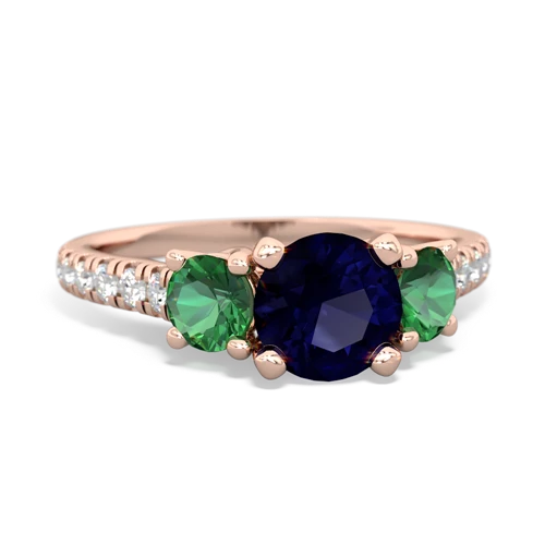 sapphire-lab emerald trellis pave ring