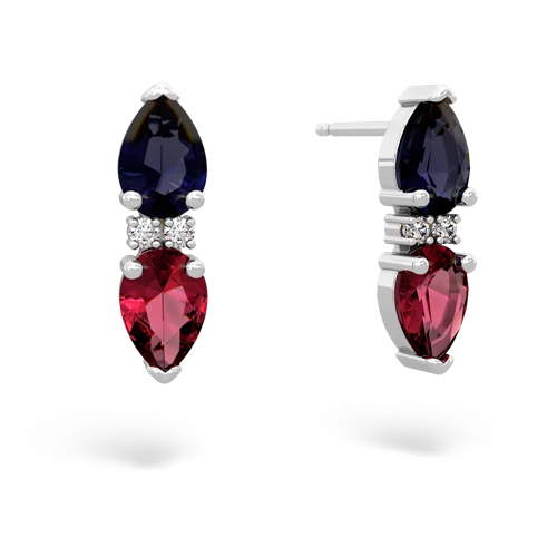 sapphire-lab ruby bowtie earrings
