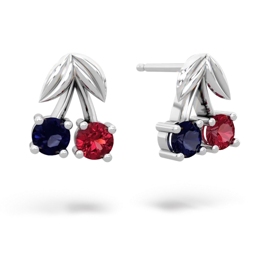 sapphire-lab ruby cherries earrings