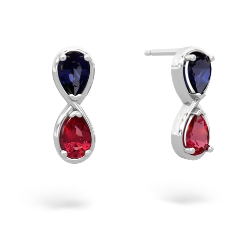 sapphire-lab ruby infinity earrings