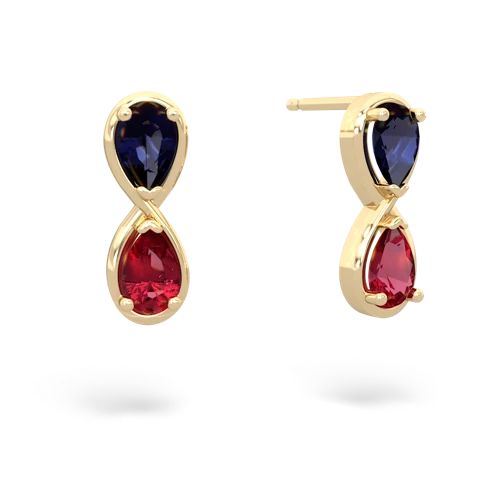 sapphire-lab ruby infinity earrings