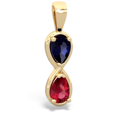 sapphire-lab ruby infinity pendant