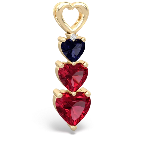 Sapphire Genuine Sapphire with Lab Created Ruby and Genuine Citrine Past Present Future pendant Pendant