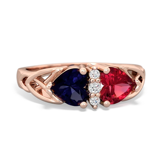 sapphire-lab ruby celtic ring