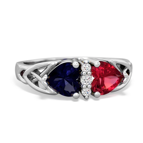 sapphire-lab ruby celtic ring