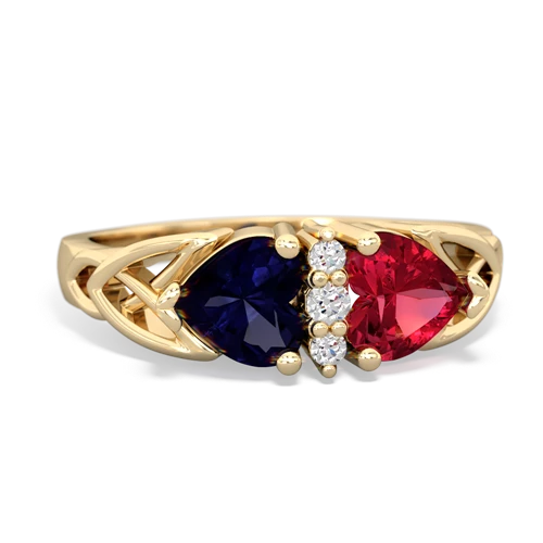 sapphire-lab ruby celtic ring