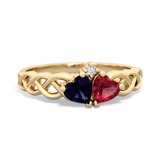 sapphire-lab ruby celtic braid ring