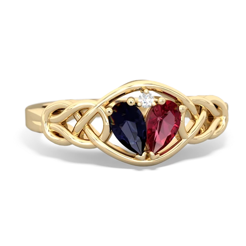 sapphire-lab ruby celtic knot ring