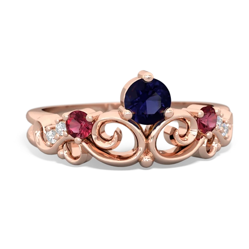 sapphire-lab ruby crown keepsake ring