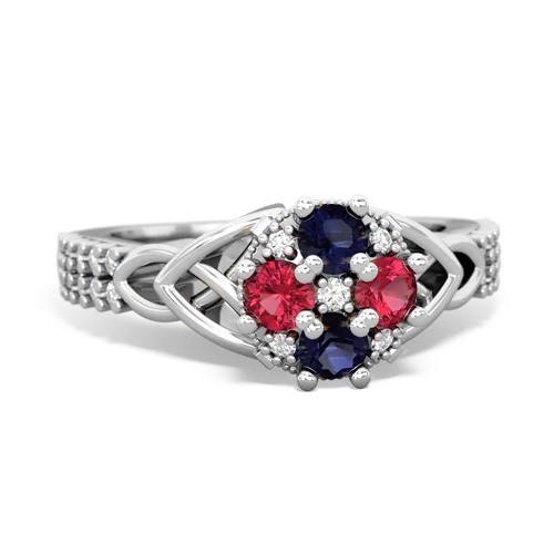 sapphire-lab ruby engagement ring