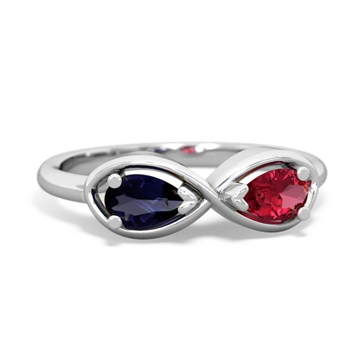 sapphire-lab ruby infinity ring