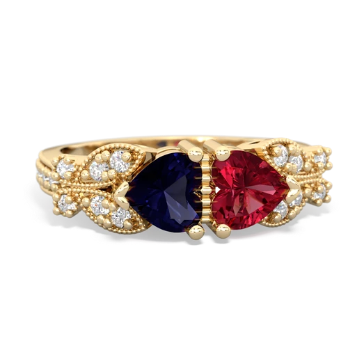 sapphire-lab ruby keepsake butterfly ring