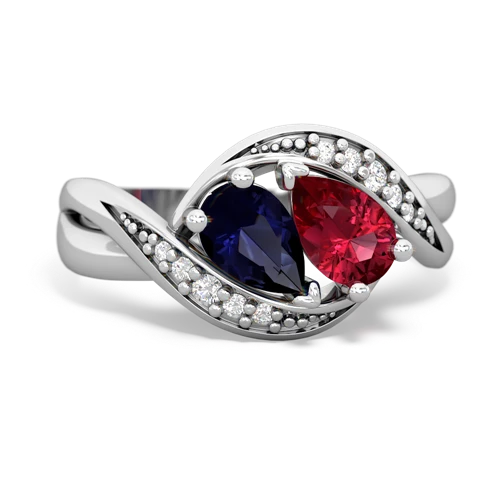 sapphire-lab ruby keepsake curls ring