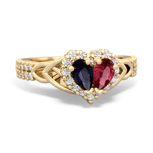 sapphire-lab ruby keepsake engagement ring