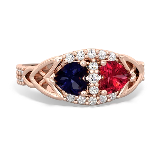 sapphire-lab ruby keepsake engagement ring